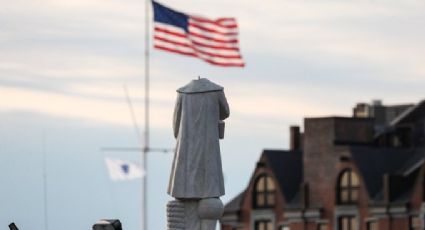 Destrozan estatua de Cristobal Colón en Boston