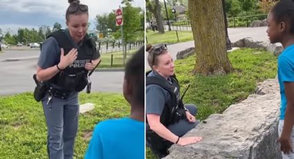 Policía llora frente a niña afroamericana y se vuelve viral (VIDEO)