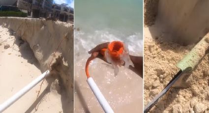 Erosión en playas deja al descubierto tuberías contaminantes (VIDEO)