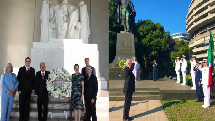 AMLO ofreció ofrenda floral a Benito Juárez y Abraham Lincoln, Imágenes