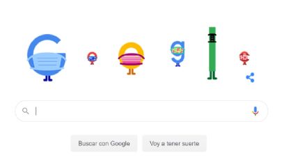 Google te recuerda el uso de cubrebocas con un divertido Doodle