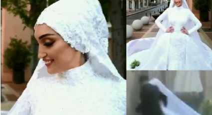 Explosión en Beirut sorprende a novia en sesión fotográfica: VIDEO VIRAL