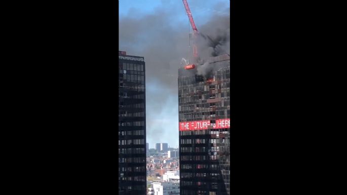Se registra incendio en el World Trade Center de Bruselas