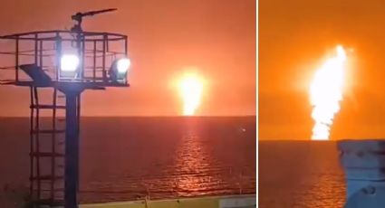 No sólo Pemex: reportan explosión de una plataforma petrolera en el mar de Azerbaiyán (VIDEO)