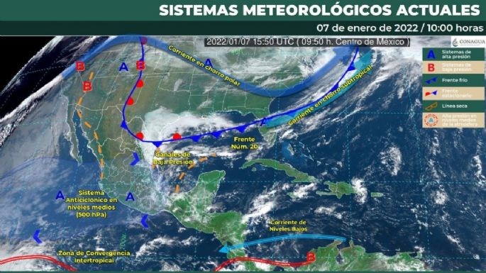 Frente Frío 20: Lluvia, granizo y bajas temperaturas llegarán a 19 estados de México