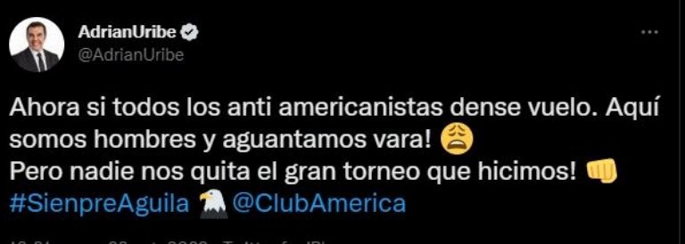 Adrián Uribe Twitter América