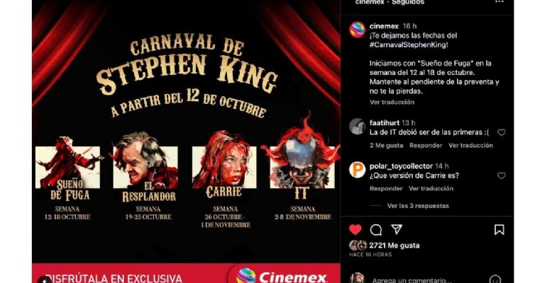 carnaval de stephen king en cinemex