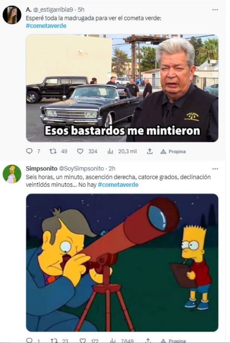 Los memes salieron por el paso del Cometa verde en México