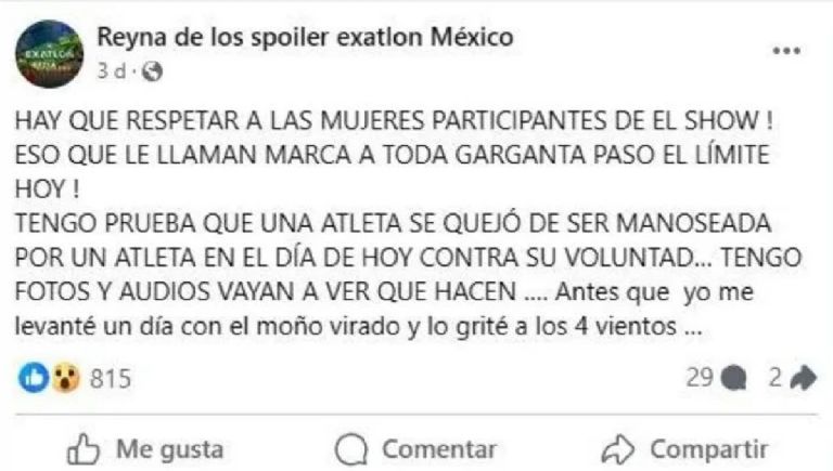 Señalan por acoso a un atleta de 'Exatlón México'