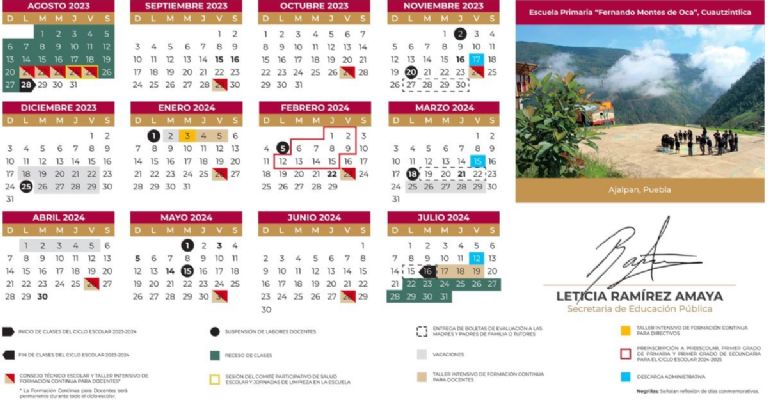 calendario oficial de la sep
