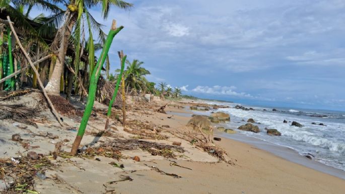 Desaparece playa en Acapulco: así fue como huracán John devoró la playa en Pie de la Cuesta