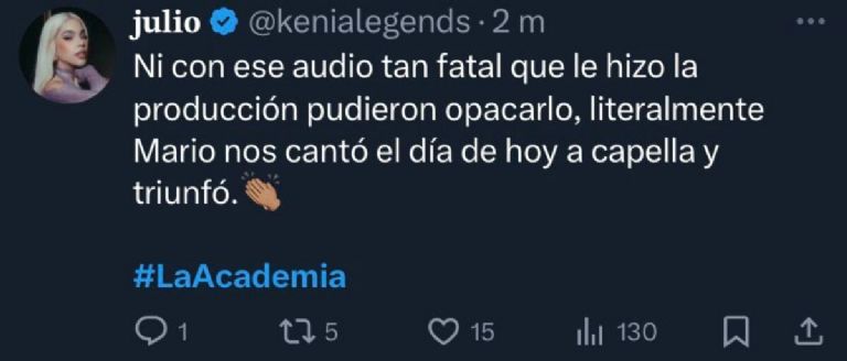 Producción de La Academia tuvo fallas de audio en la presentación de Mario