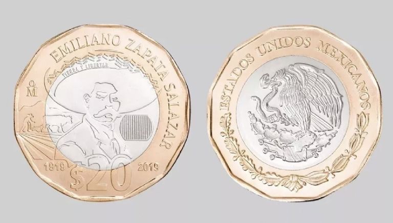 Moneda de 20 pesos de Emiliano Zapata en venta 