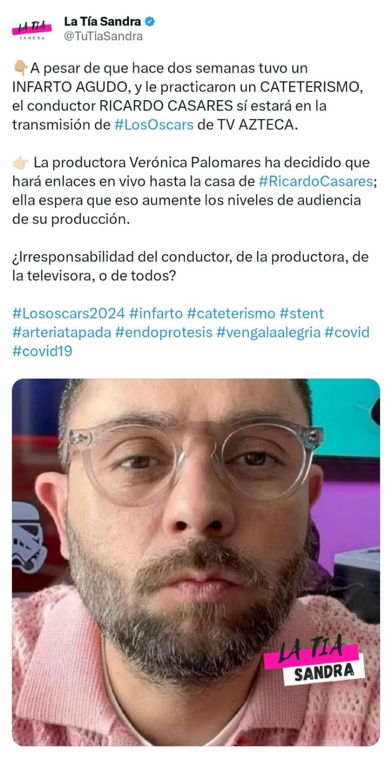 Ricardo Casares sí estaría en los Premios Oscar 2024, según Twitter