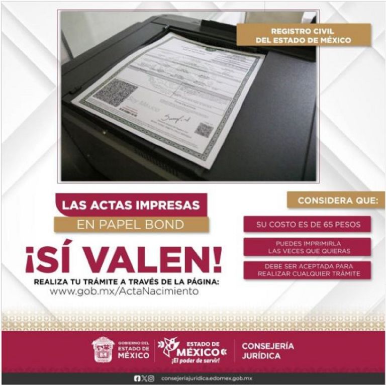 sirve la copia certificada de acta de nacimiento