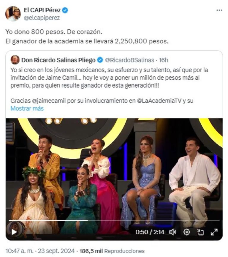 Donaciones a La Academia son criticadas en redes sociales al comparar el dinero aportado con una fundación.