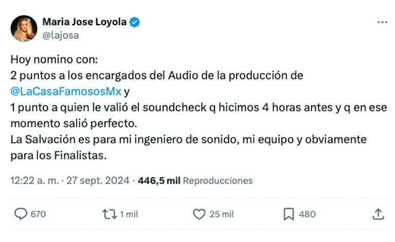 María José exhibe a la producción de La Casa de los Famosos México