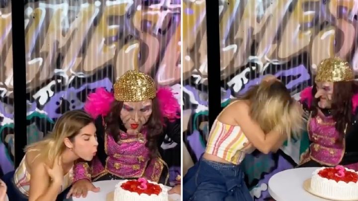 Karla Panini recrea el video de la niña del pastel y la desgreñan