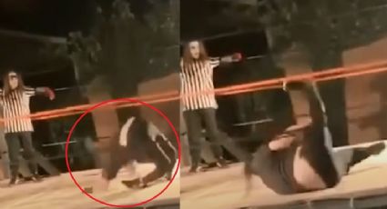 Luchador se fractura las piernas tras saltar en el ring (VIDEO VIRAL)