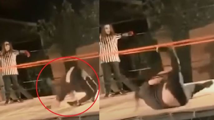 Luchador se fractura las piernas tras saltar en el ring (VIDEO VIRAL)