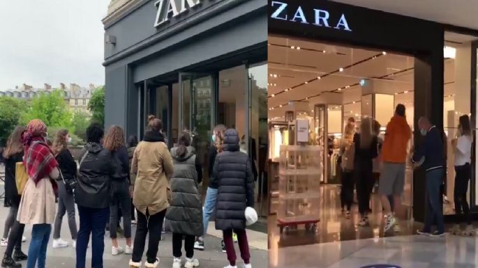 Gente de Europa ignora la sana distancia para comprar en tiendas Zara