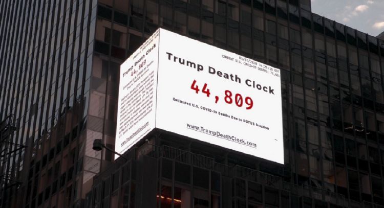 Instalan 'Reloj de la Muerte' para evidenciar a Trump