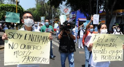 Personal médico protesta en la CDMX para exigir mejores condiciones de trabajo