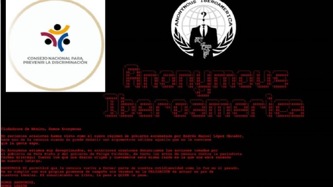 Anonymous hackeó la página de CONAPRED y amenaza a AMLO