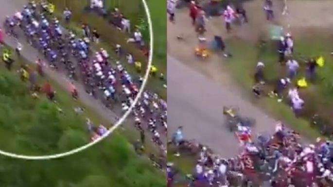 VIDEO VIRAL: Ciclista intenta tomarse selfie en el Tour de Francia 2021 y provoca caída masiva