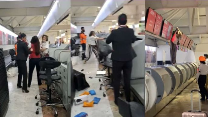 Mujer golpea a empleadas de Emirates en el AICM por perder vuelo y se vuelve video VIRAL