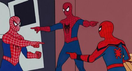 Sony lanza FOTO inédita de los actores recreando el icónico meme de Spider Man