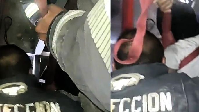 Ladrón intenta robar un Oxxo y queda atorado en ducto: VIDEO VIRAL