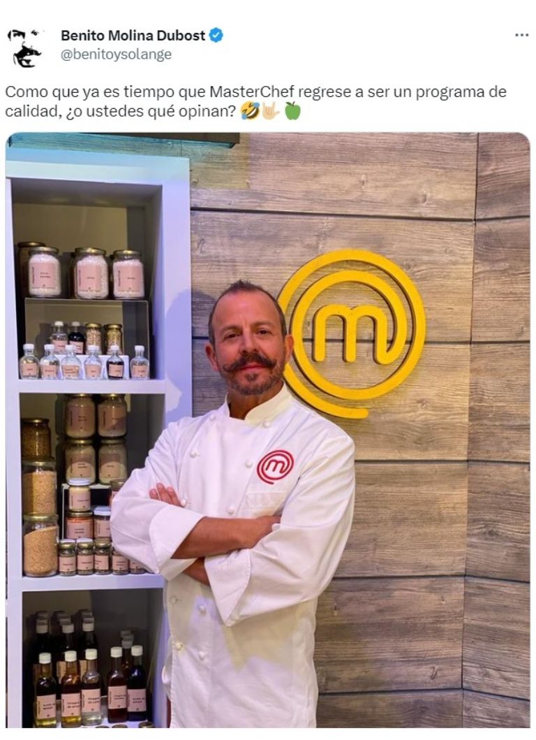 chef benito regresa masterchef mexico tv azteca