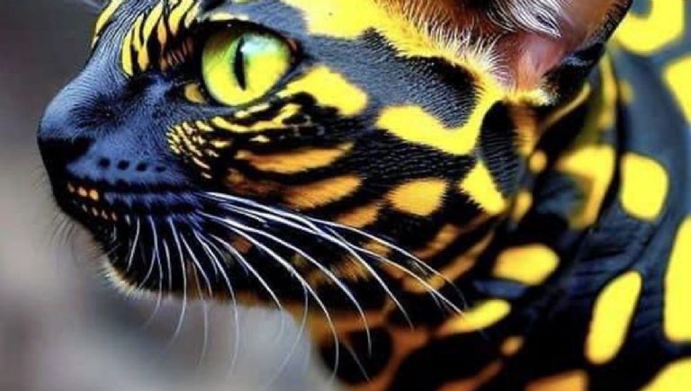 Especie del amazonas: gato con colores de serpiente