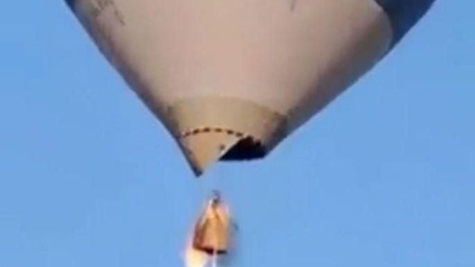 Así fue el momento en el que globo aerostático se incendia en Teotihuacán, deja 2 muertos | VIDEO