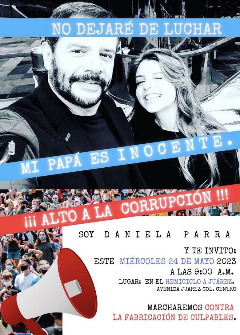 Daniela Parra organizó marcha en la CDMX en favor de su padre Héctor Parra para exigir justicia.