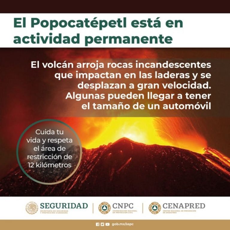 consecuencias popocatepetl erupcion