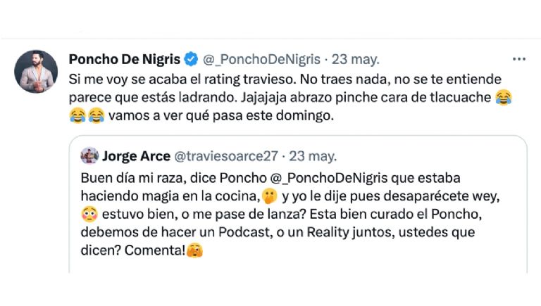 Poncho de Nigris pelea con Travieso Arce en redes sociales.