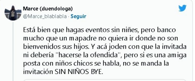 Respuestas a invitación a boda sin niños