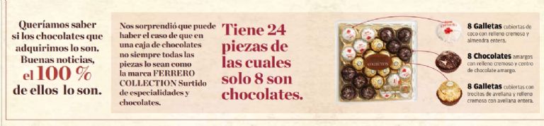 Profeco chocolates marcas Ferrero