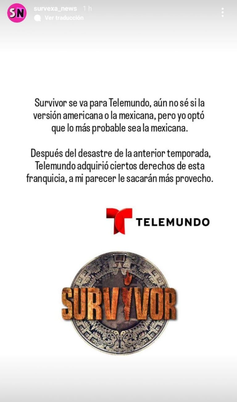 Survivor México dejará TV Azteca en busca de mejores horizontes. Se dice que Telemundo será su nueva casa productora.
