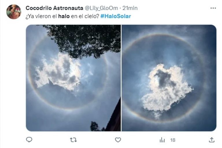 El halo solar que apareció en el cielo de la ciudad de México tiene un significado que augura lluvia.