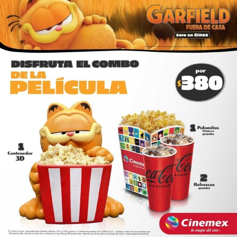 Cinemex ya dijo el precio de la nueva palomera de Garfield