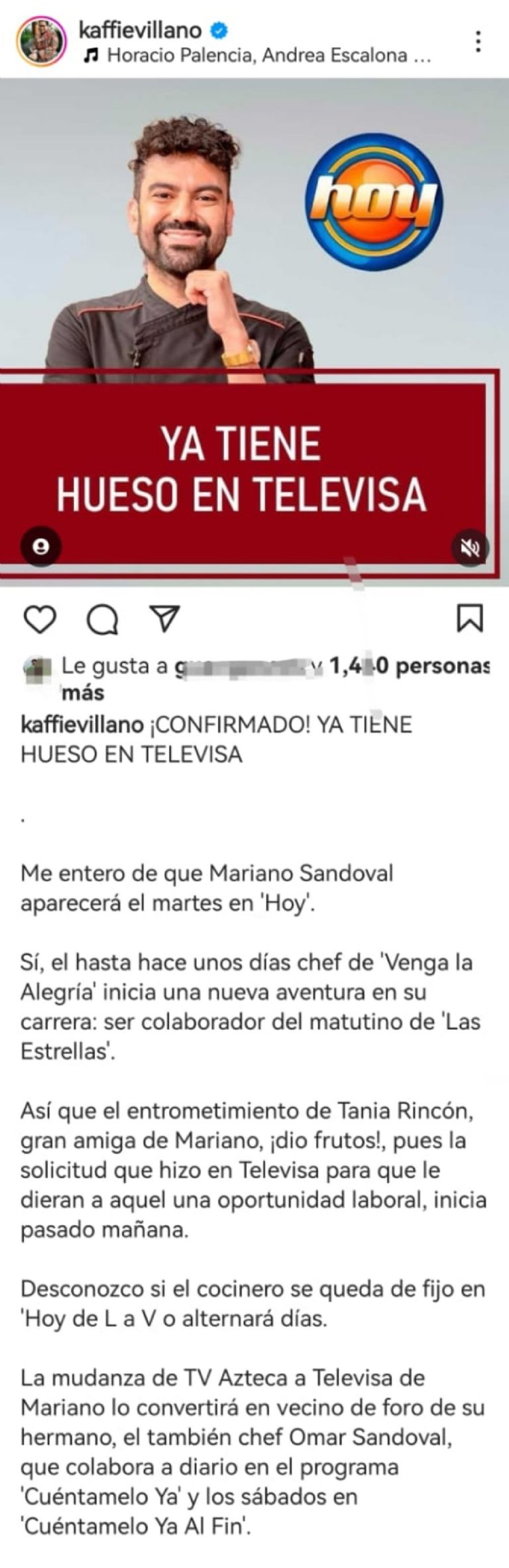 Chef Mariano ingresa a Hoy en Televisa