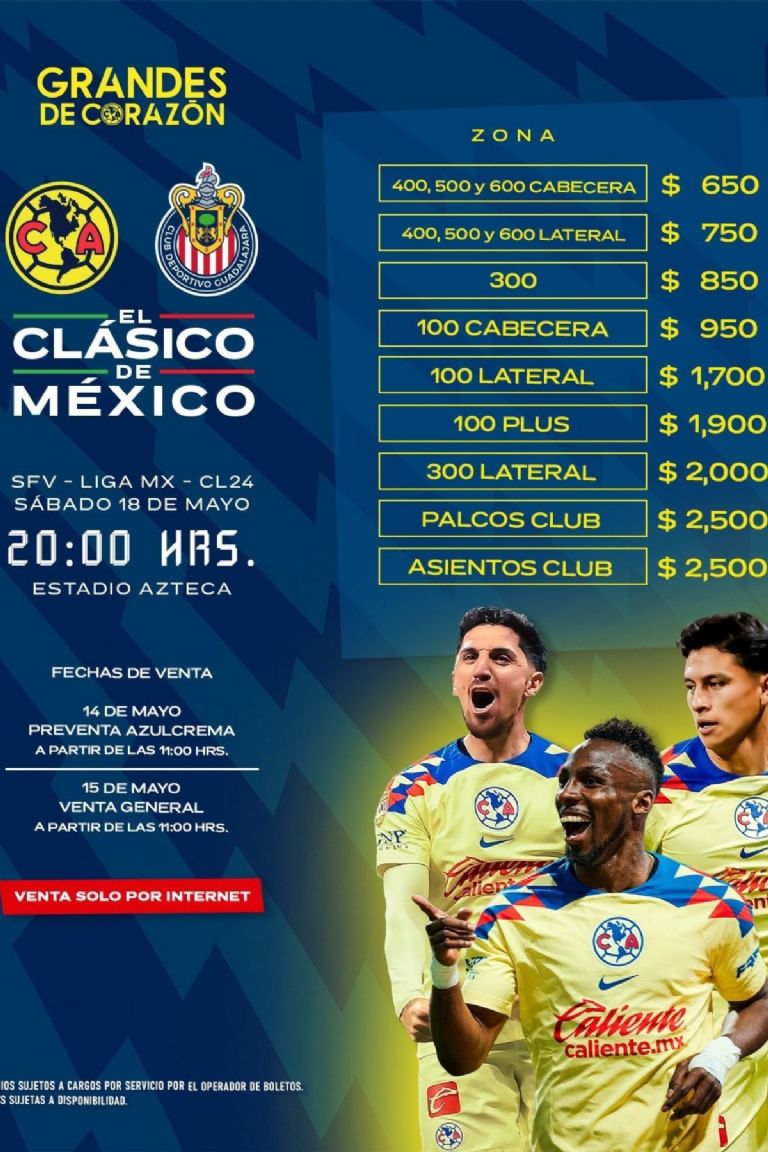 precio de los boletos para america chivas en la semifinal del estadio azteca
