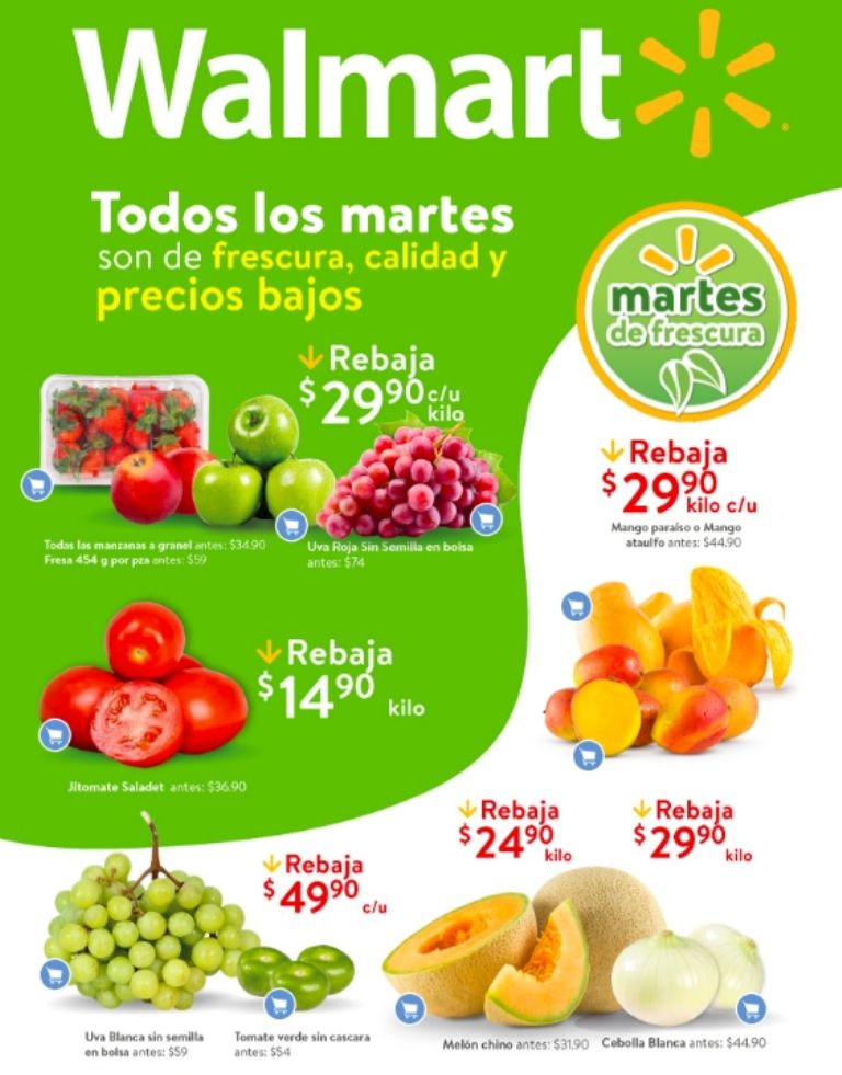 Frutas, carne y verduras ofertas en el martes de frescura de walmart