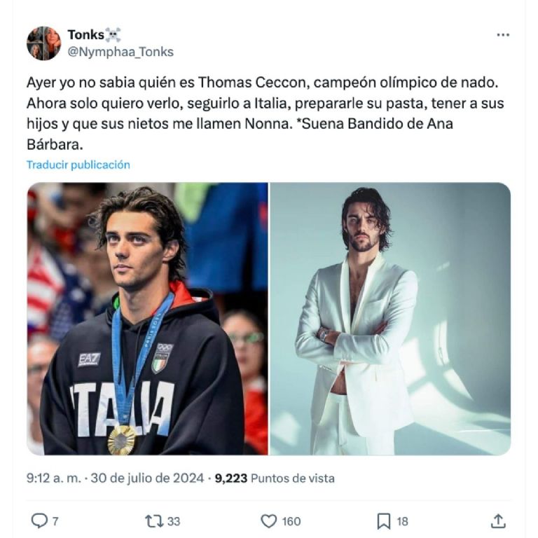 memes del nadador italiano de paris 2024 thomas ceccon