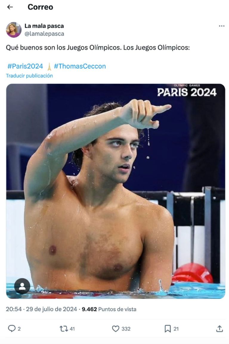 memes de paris 2024 y el nadador italiano thomas ceccon