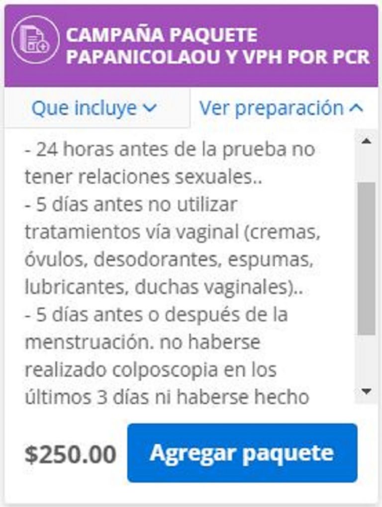 estudios papanicolau vph gratis en Salud Digna