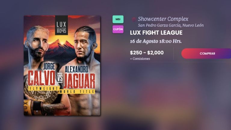 precio de boletos y como comprarlos para la pelea de jorge calvo vs alexandro jaguar